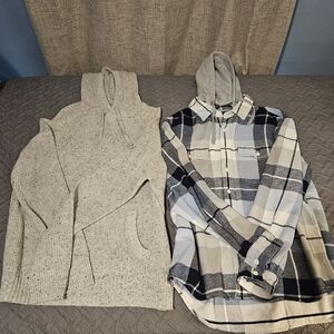 American Eagle Sweater And Flannel Jacket Large